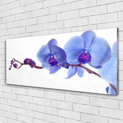 Glass Print Flowers floral blue purple