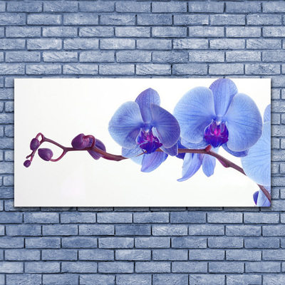 Glass Print Flowers floral blue purple