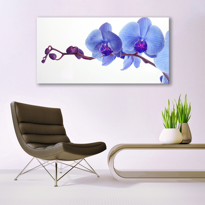 Glass Print Flowers floral blue purple