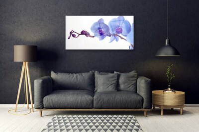 Glass Print Flowers floral blue purple