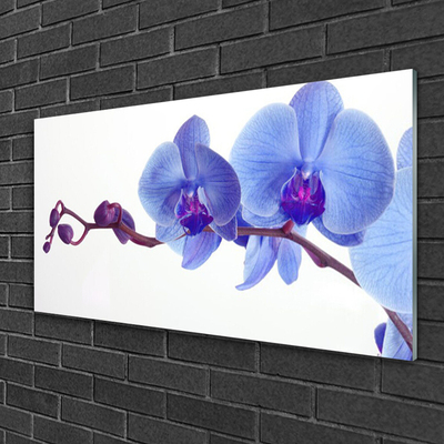 Glass Print Flowers floral blue purple