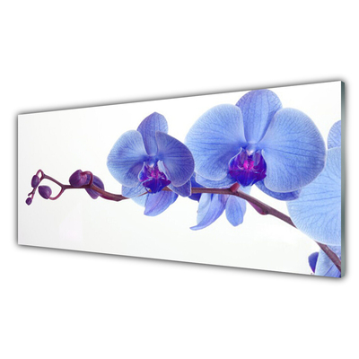 Glass Print Flowers floral blue purple