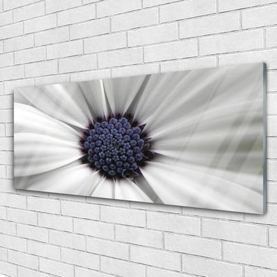 Glass Print Flower floral white grey purple