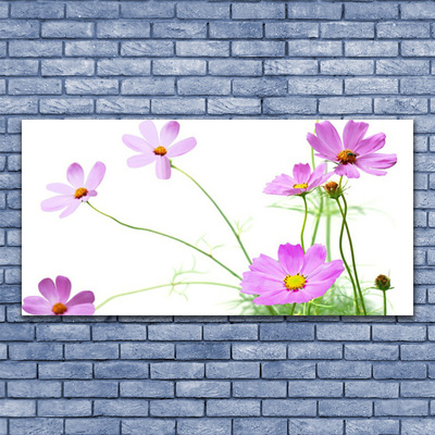 Glass Print Flowers floral pink green