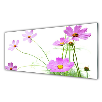 Glass Print Flowers floral pink green