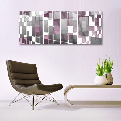Glass Print Abstract art grey white brown