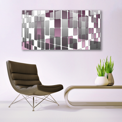 Glass Print Abstract art grey white brown