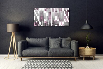 Glass Print Abstract art grey white brown