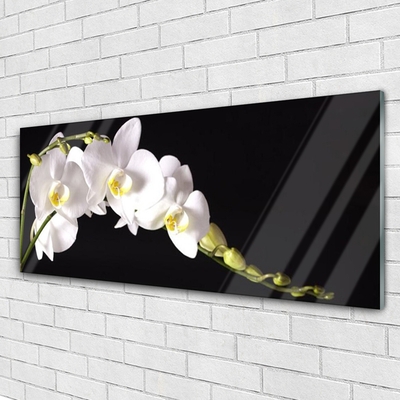 Glass Print Flowers floral white