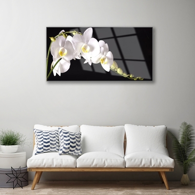 Glass Print Flowers floral white