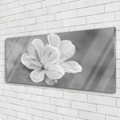 Glass Print Flowers floral white grey