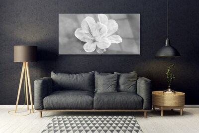 Glass Print Flowers floral white grey