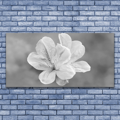 Glass Print Flowers floral white grey