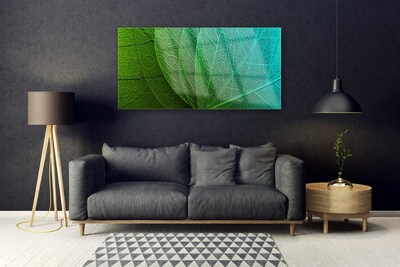 Glass Print Abstract leaves floral green