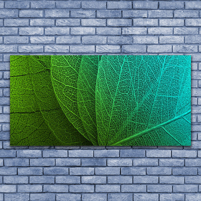 Glass Print Abstract leaves floral green