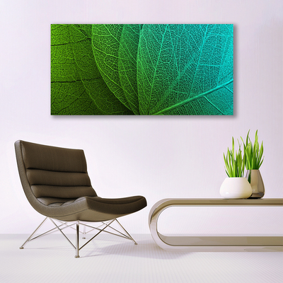 Glass Print Abstract leaves floral green