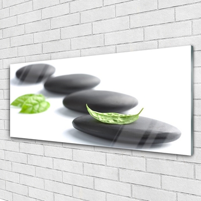 Glass Print Stones art black green white