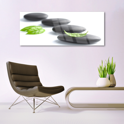 Glass Print Stones art black green white