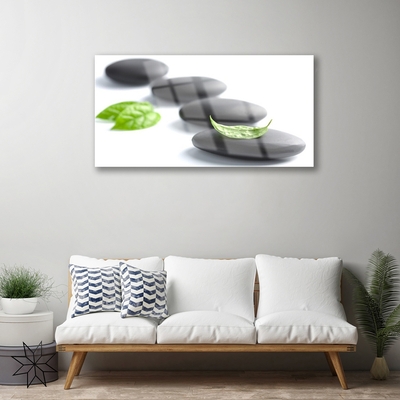 Glass Print Stones art black green white