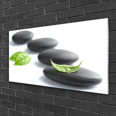 Glass Print Stones art black green white