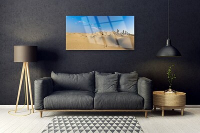 Glass Print Desert landscape yellow blue