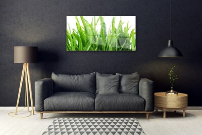 Glass Print Grass floral green