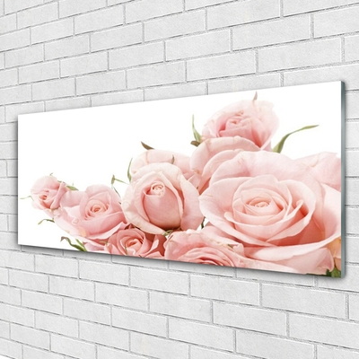 Glass Print Roses floral beige white