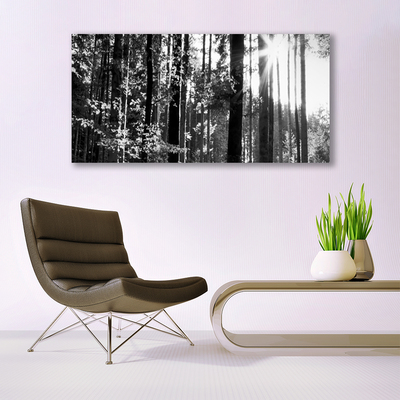 Glass Print Forest nature grey