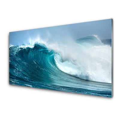 Glass Print Wave landscape blue white