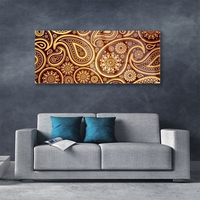 Glass Print Abstract art yellow brown