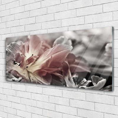 Glass Print Abstract art grey