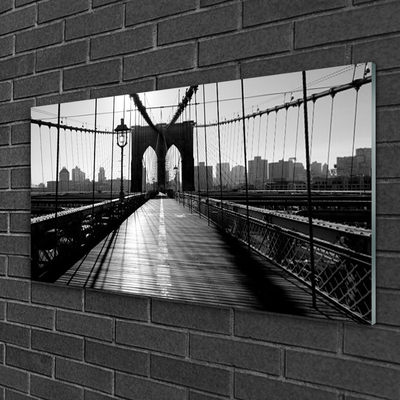 Glass Print Bridge architecture grey