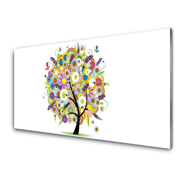 Glass Print Tree art multi