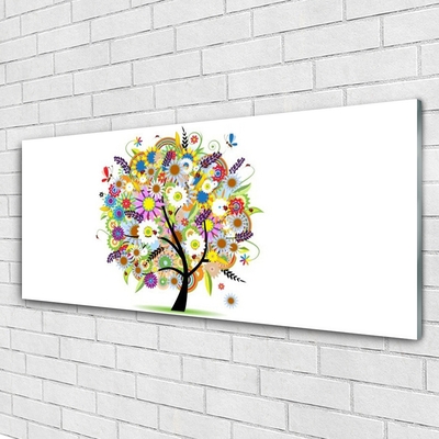 Glass Print Tree art multi