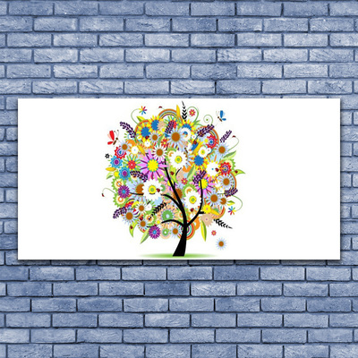 Glass Print Tree art multi