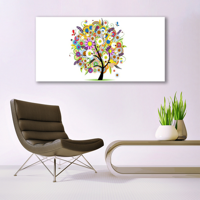 Glass Print Tree art multi