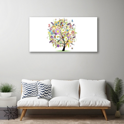 Glass Print Tree art multi