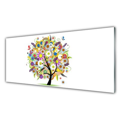 Glass Print Tree art multi