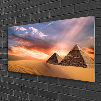 Glass Print Desert pyramids architecture yellow