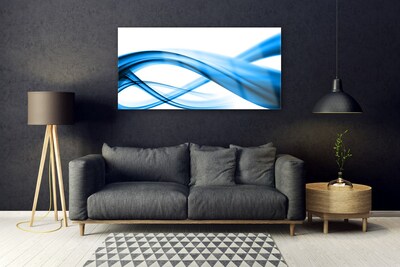 Glass Print Abstract art blue white