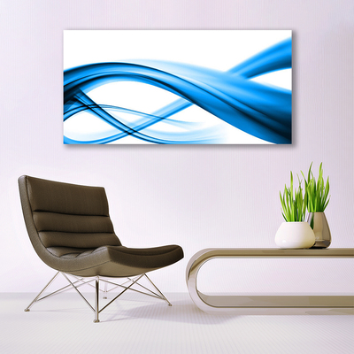 Glass Print Abstract art blue white