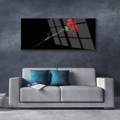 Glass Print Flower floral red green