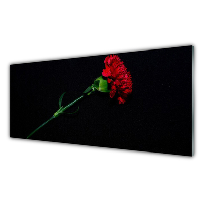 Glass Print Flower floral red green