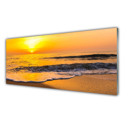 Glass Print Sea landscape yellow