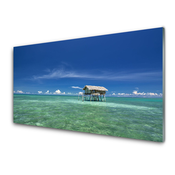 Glass Print Sea landscape blue