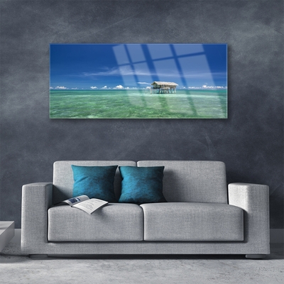 Glass Print Sea landscape blue