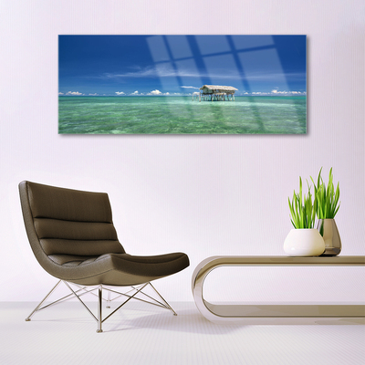 Glass Print Sea landscape blue