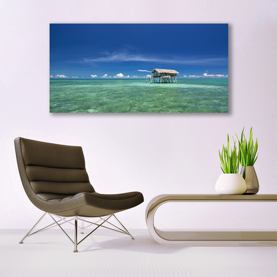 Glass Print Sea landscape blue