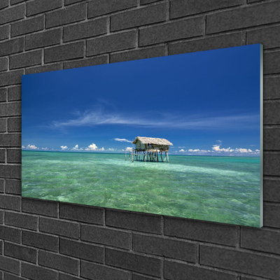 Glass Print Sea landscape blue