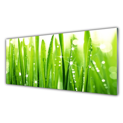 Glass Print Grass floral green
